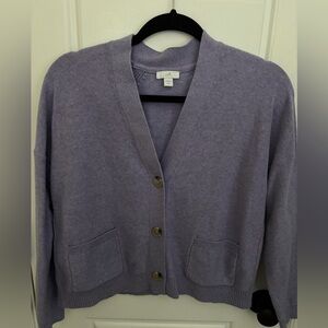 J Jill Soft Lavender Button-Front Women's Cardigan